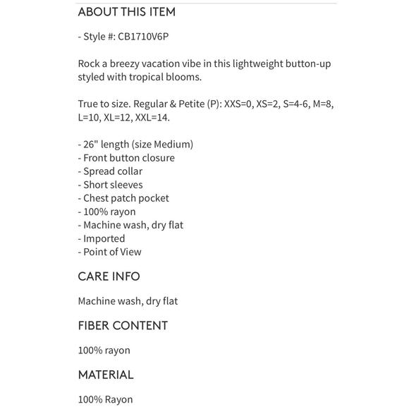 Sanctuary Resort Shirt, Tropic Punch, Size Small NWT Nordstrom Short Sleeves - Picture 8 of 8